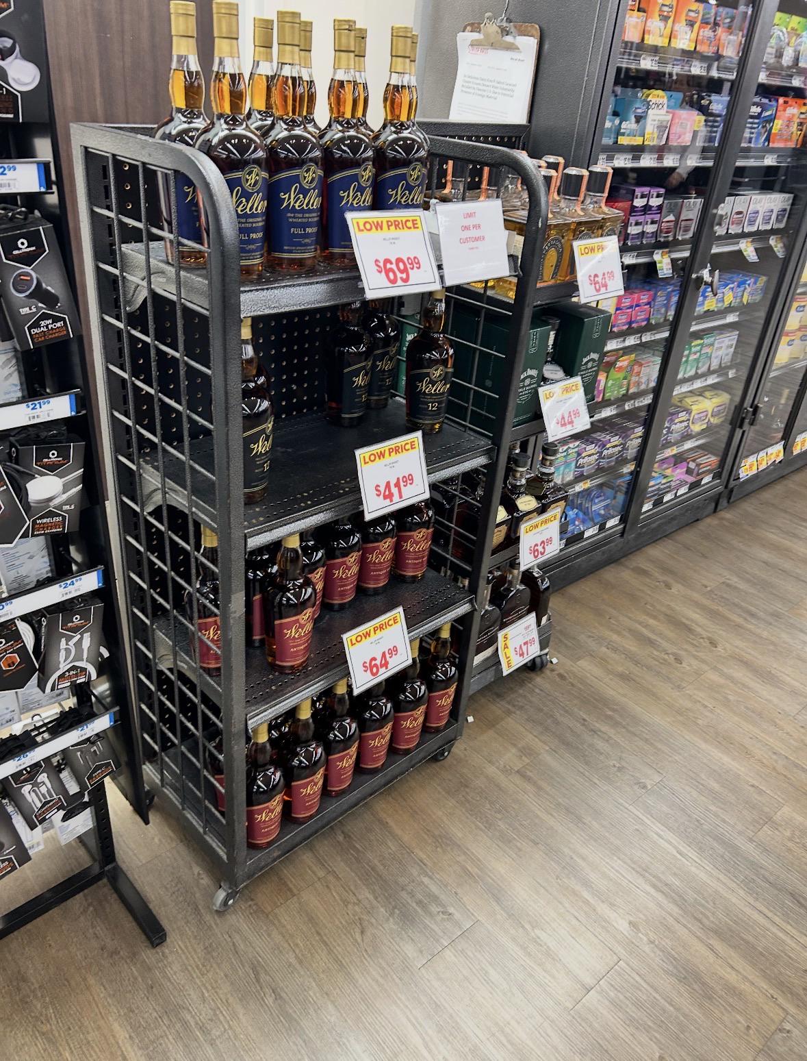Shelf photo where W.L. Weller 12 Year Wheated Bourbon was spotted